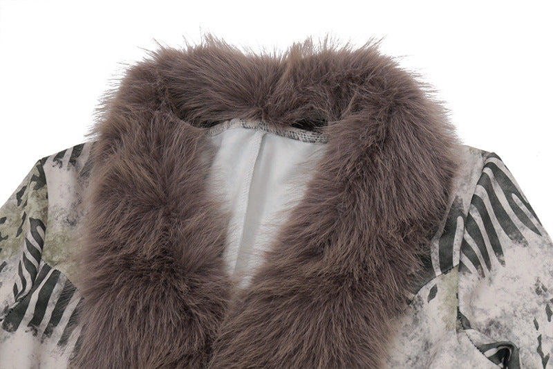 Women's Winter Fashion Furry Patchwork Sexy Top 6