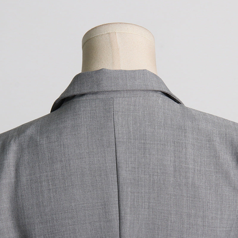 Autumn Chic Career Style Double Breasted Patchwork Ruffle Slim Waist Slim Fit Short Blazer 18