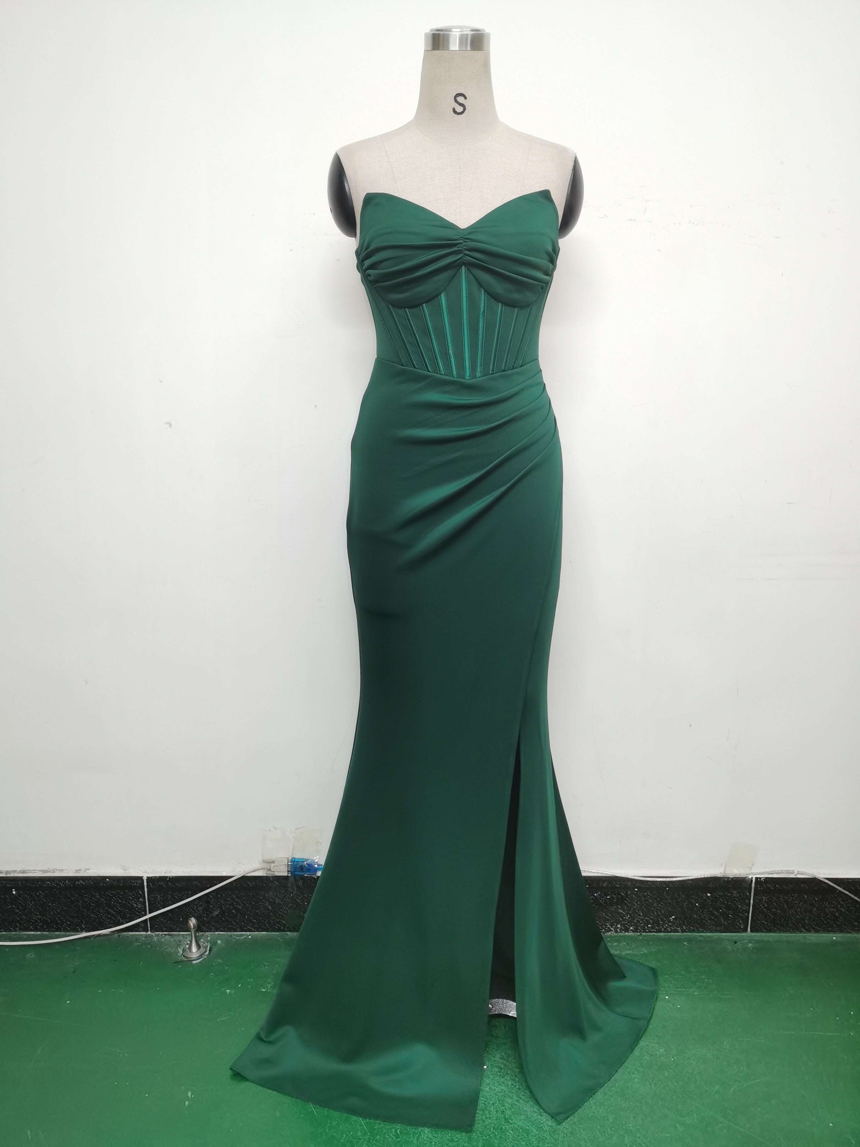 Women Fishbone Vest Off Shoulder Evening Dress 24