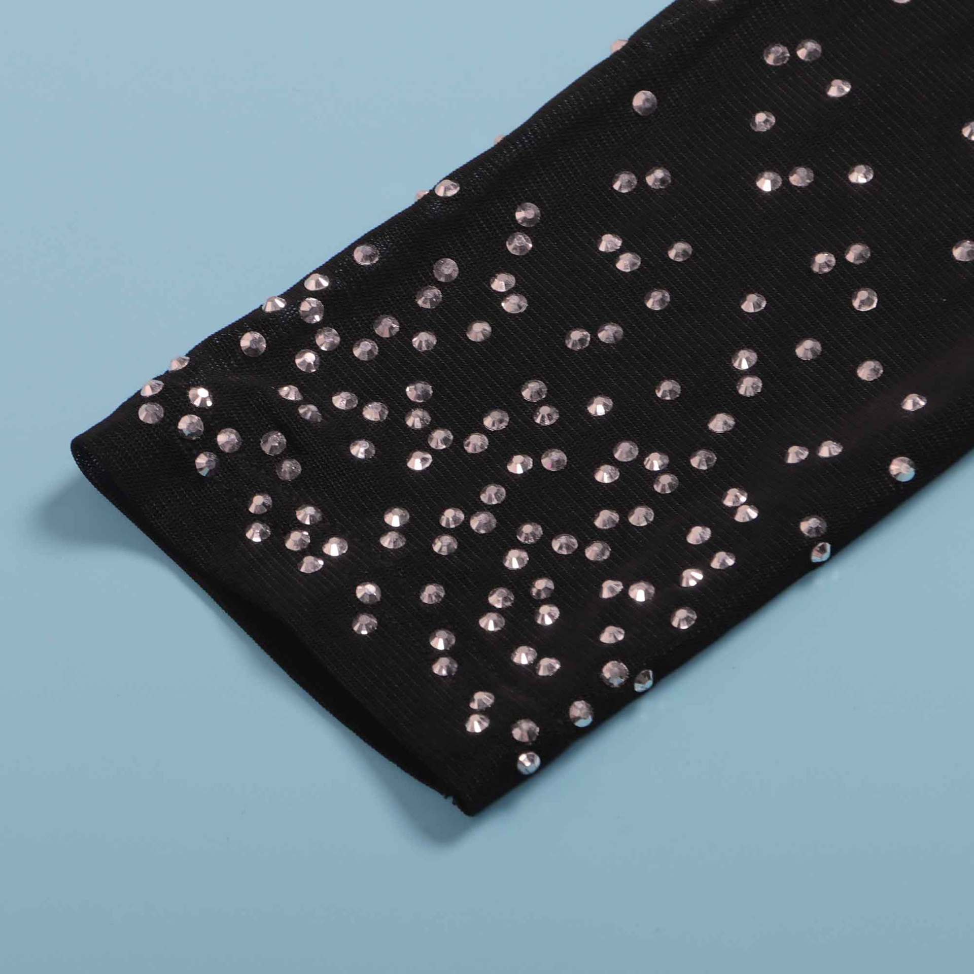 Sexy Feather Beaded See-Through Long Sleeve Patchwork Bodycon Dress 18