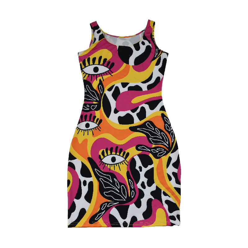 Sexy Fahionable Print Straps Bodycon Dress 4