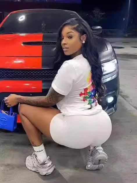 Women Casual Sports Top and Shorts two-piece set