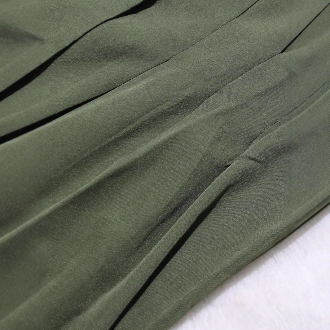 Women spring and summer casual lantern sleeve asymmetric shirt dress 5