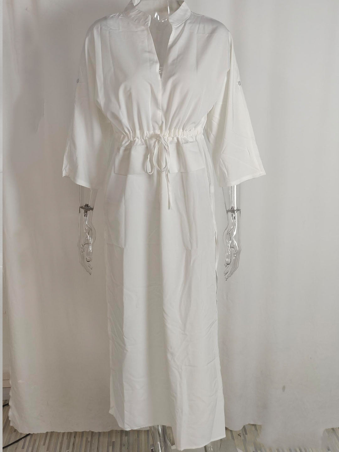 Women spring elegant Solid Maxi dress 16