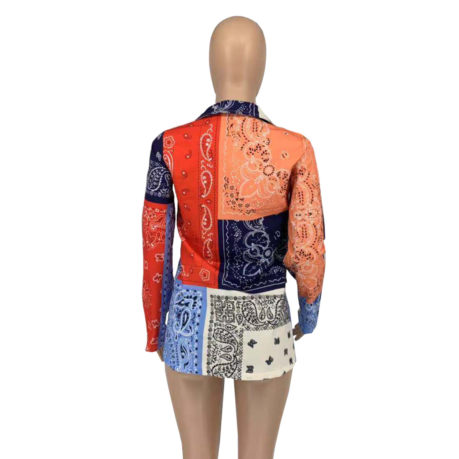 Women Casual Autumn and Winter Paisley Print Blazer 12