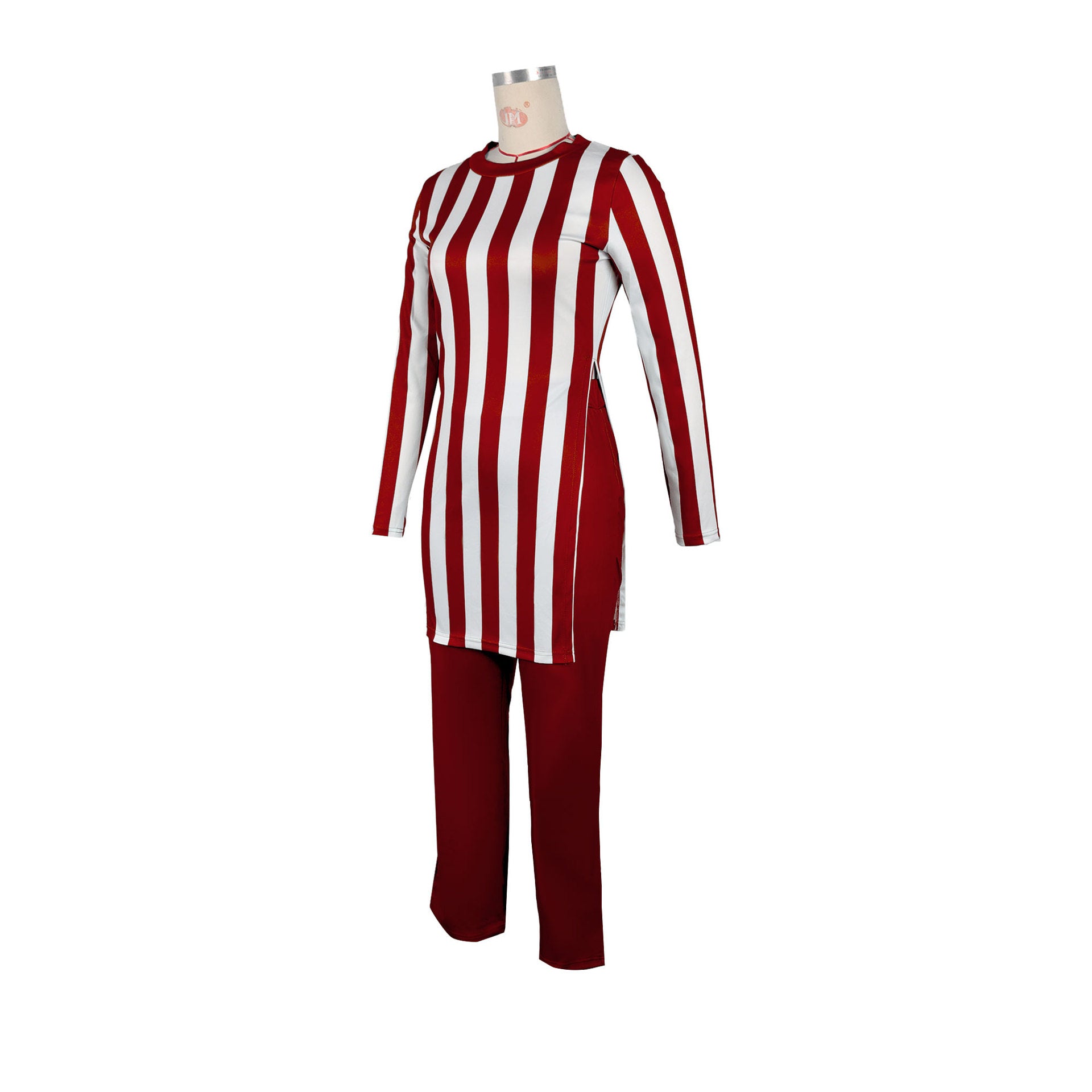 Women stripe printed long-sleeved top and pants two-piece set 10