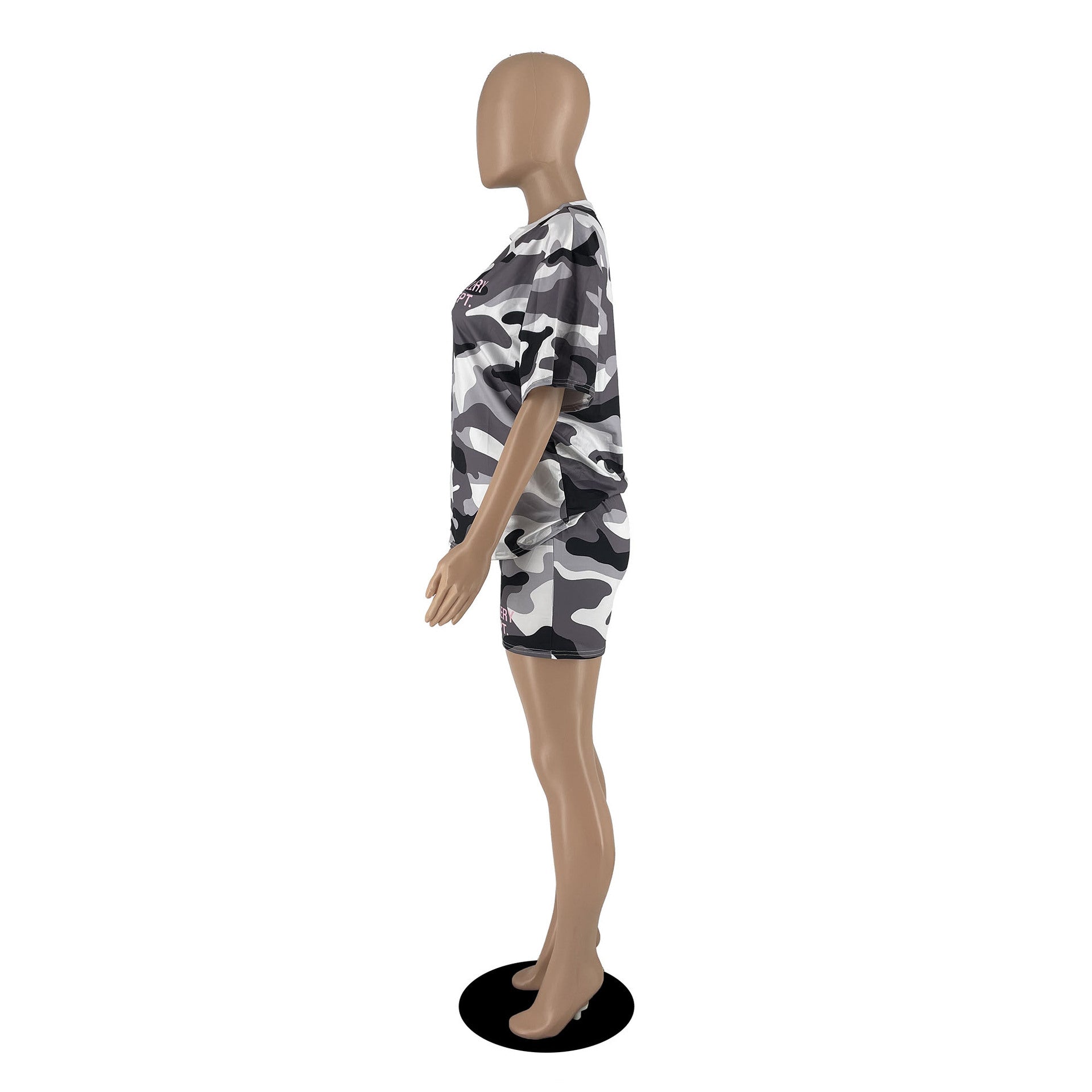 Women's Summer Fashion Letter Camouflage Print Two Piece Suit Women 29