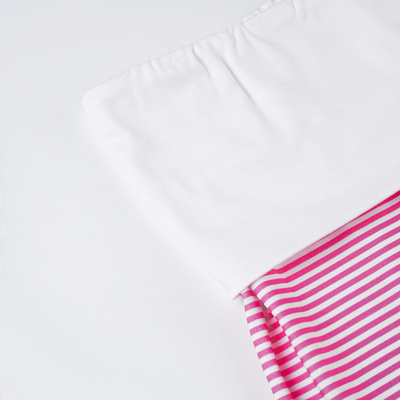 Women's Casual Loungewear High-Waisted Striped Knit Pants Wide-Leg Trousers 17