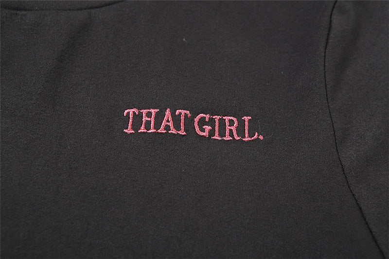 Women Round Neck Embroidered Short Sleeve T-Shirt And Tassel Pant Two Piece Set 11