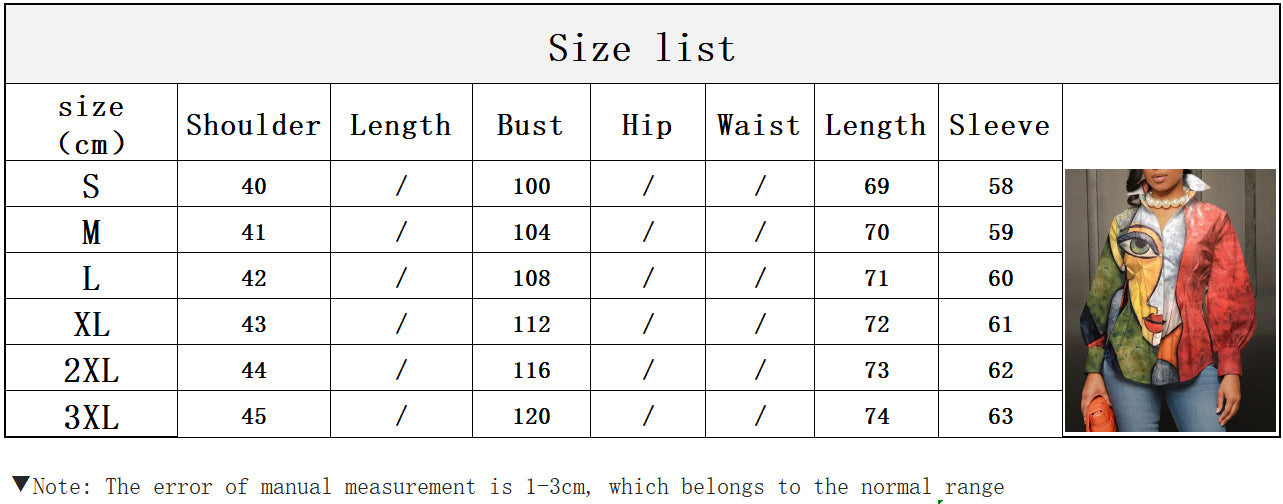 Fashion Print Ladies Long Sleeve Shirt 11