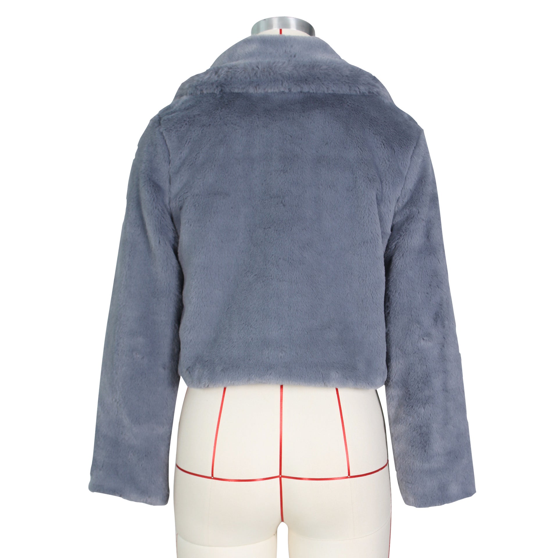 Women Loose Long Sleeve Fake Fur Jacket 43