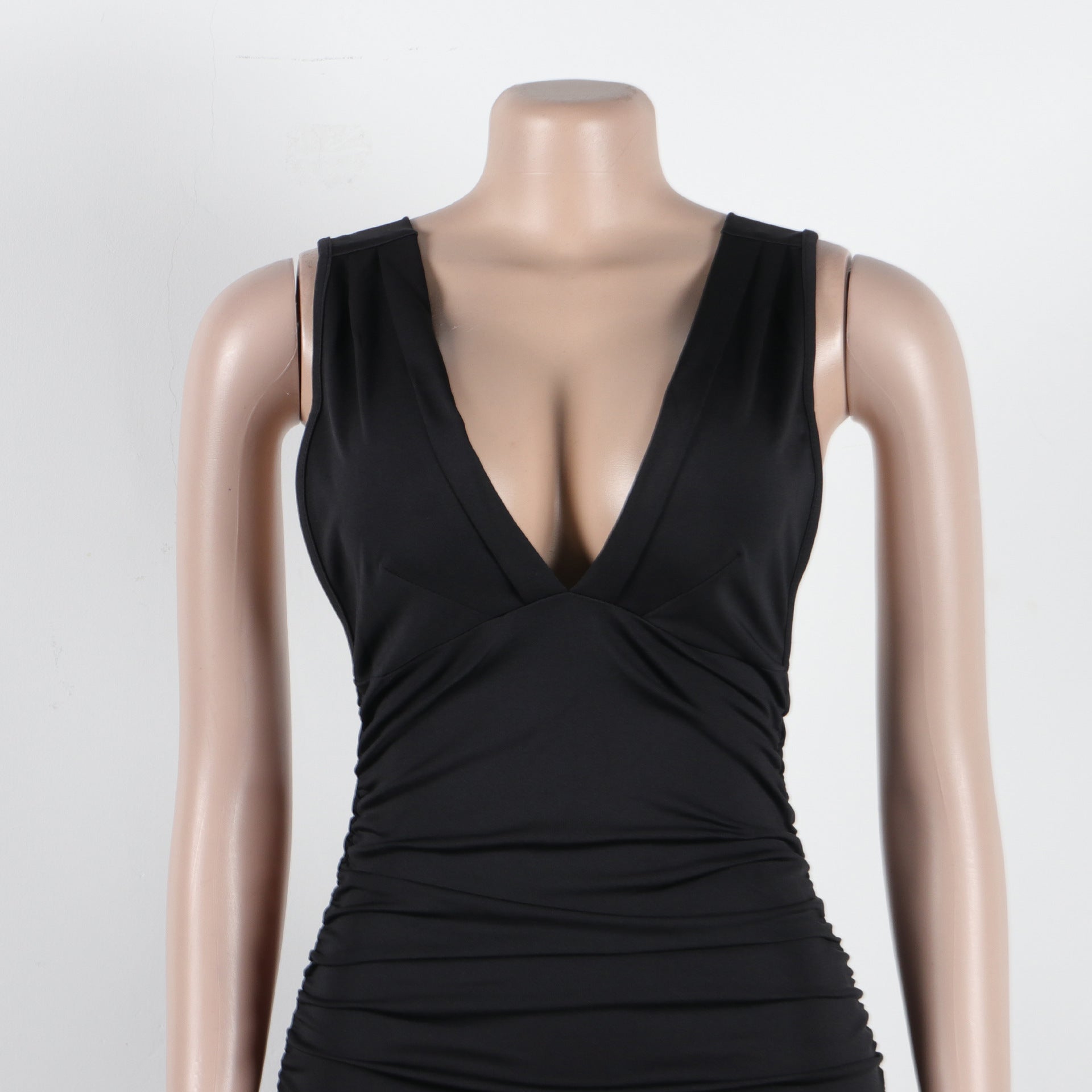 Sexy slim deep V neck sleeveless nightclub dress 54