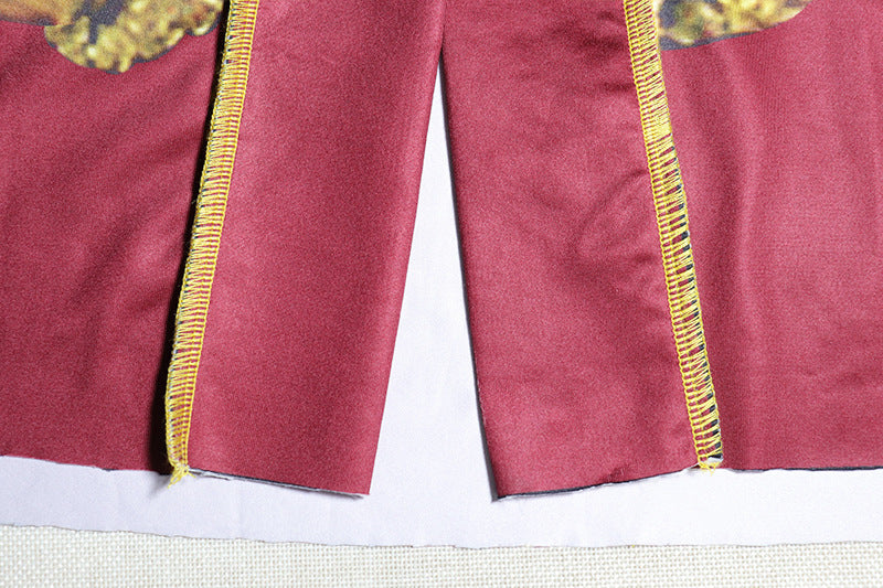 Women's Long Sleeve Crop Top Fashion Breasted Two-Piece Skirt Set 14