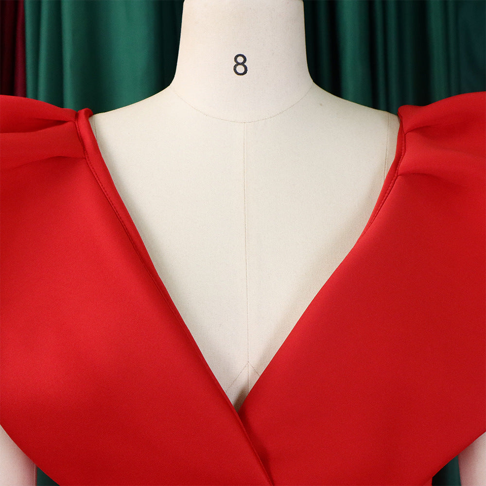 Women's Deep V Neck Sexy Swing Formal Party Dress 28