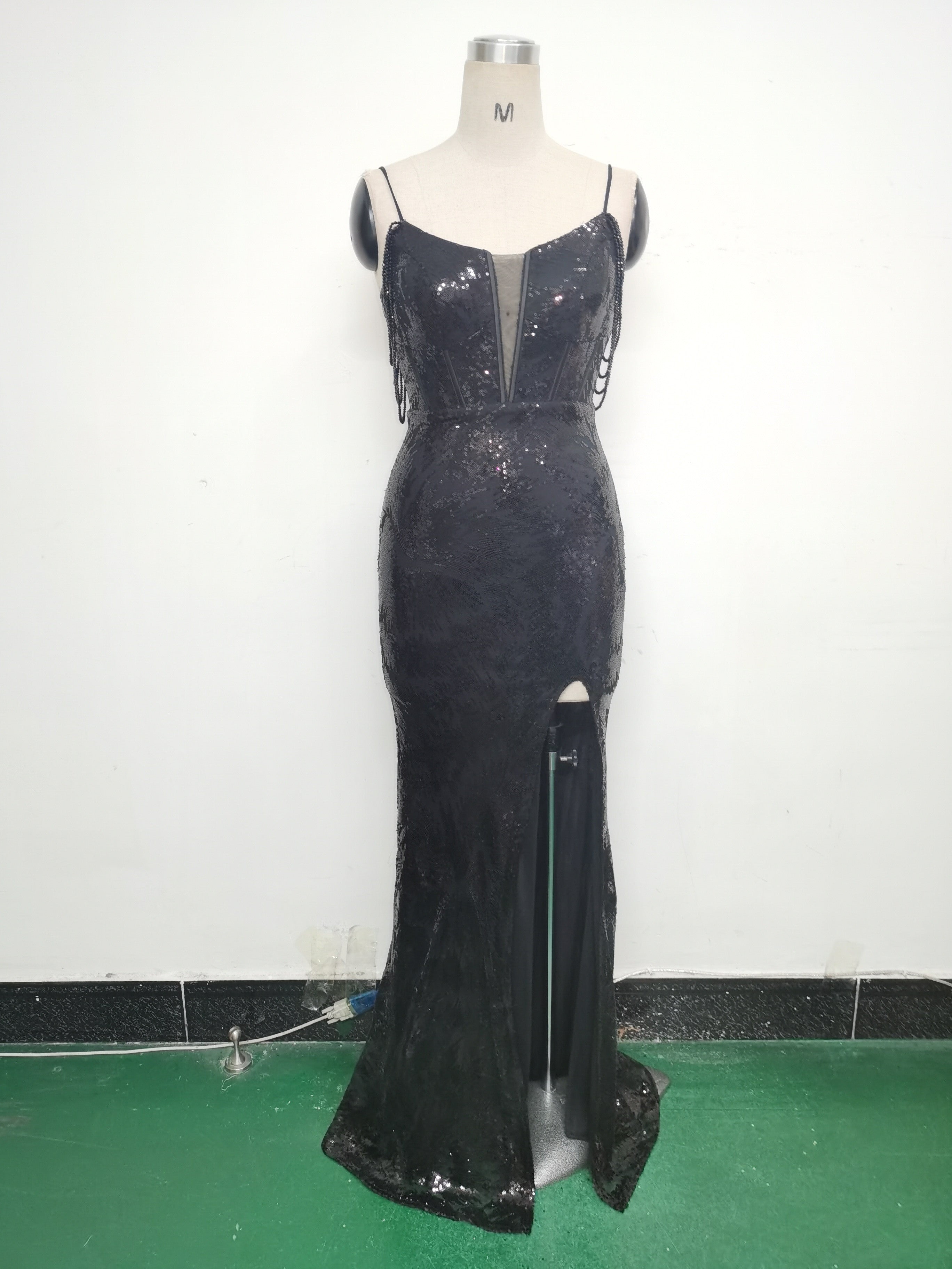 Women cross Lace-Up fishtail evening dress Formal Party evening dress 70