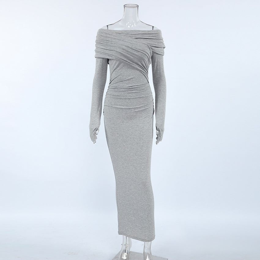 Women sexy knitting Off Shoulder Bodycon dress 14