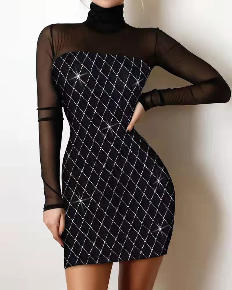 Women Shiny Off Shoulder Bodycon Dress 22