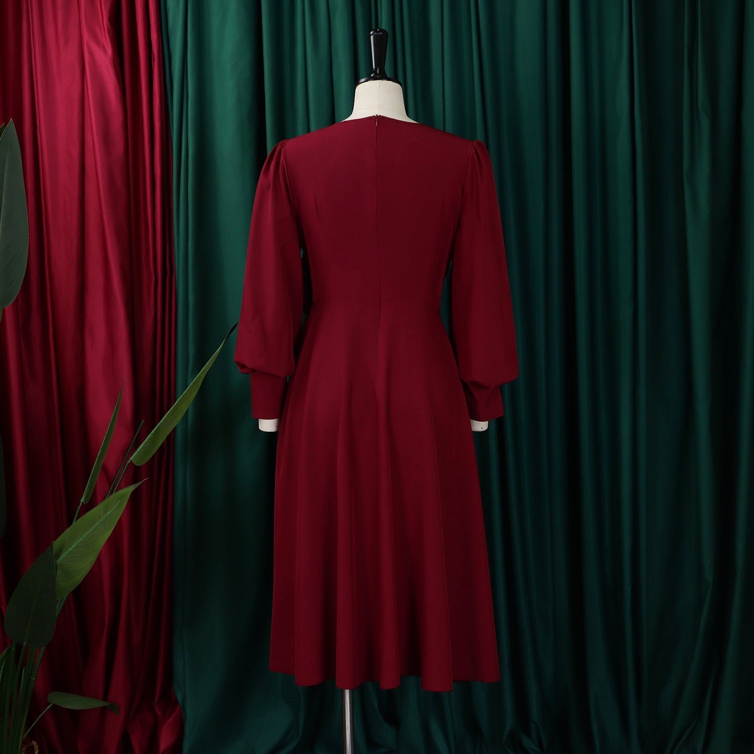 Plus Size Spring Elegant Solid Dress for Women 24