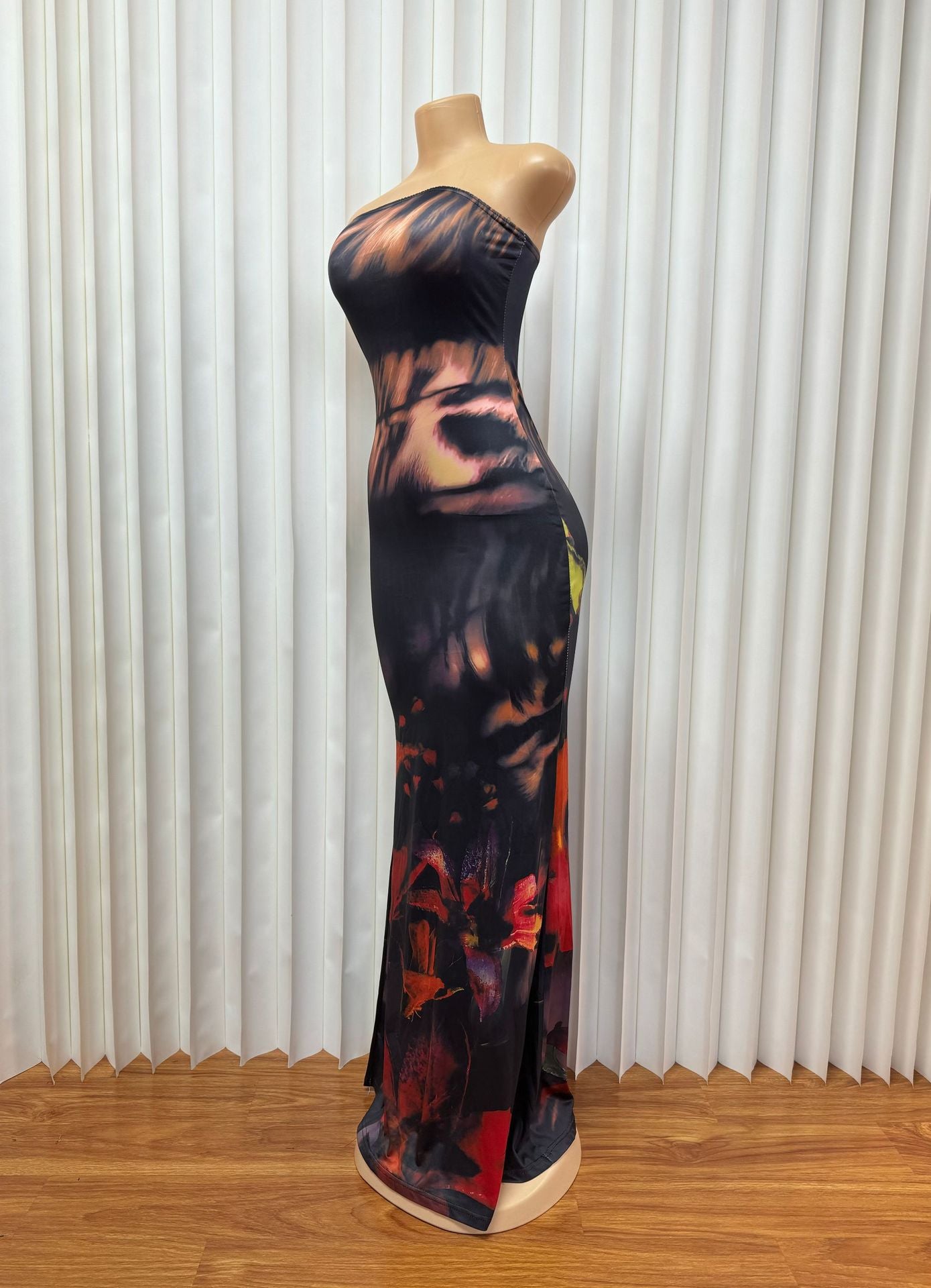 Women's Fashion Sexy Strapless Slim Low-Back Bodycon Long Dress 8