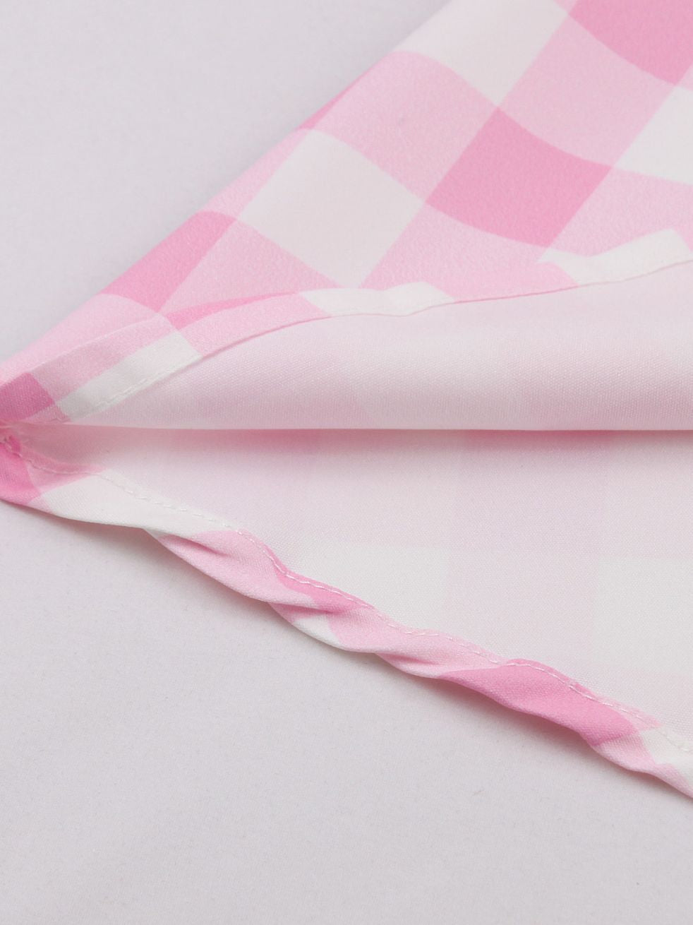 Women's  Summer Slim Waist Sweet Halter Neck Straps Pink Plaid Dress 6