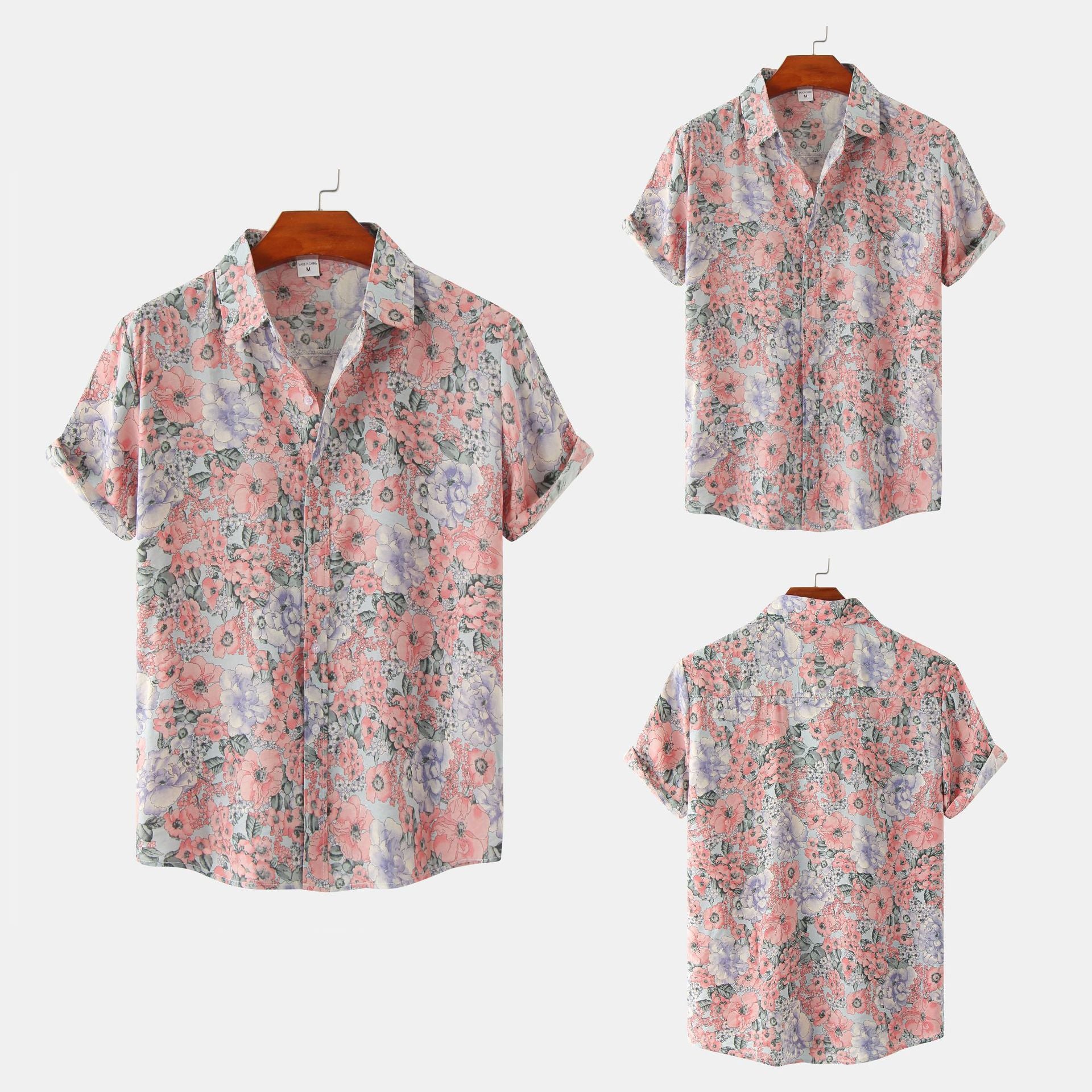 Summer Floral Men's Short Sleeve Shirt 4