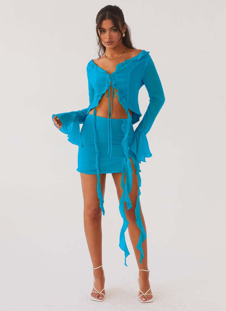 Sexy ruffle slim women's clothing tassel long sleeve top Bodycon skirt two piece set 8