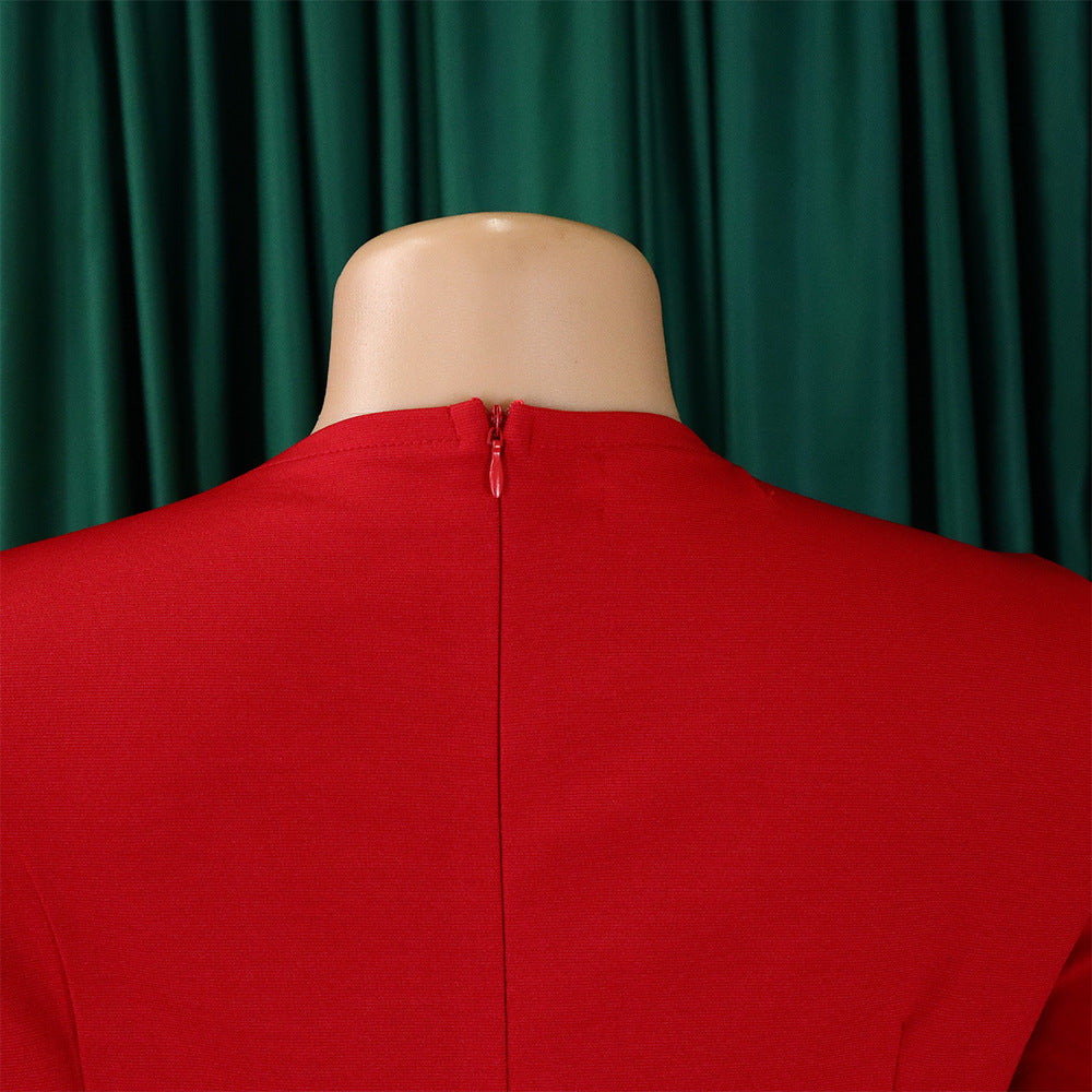 African Women v-neck puff sleeve slit dress 27