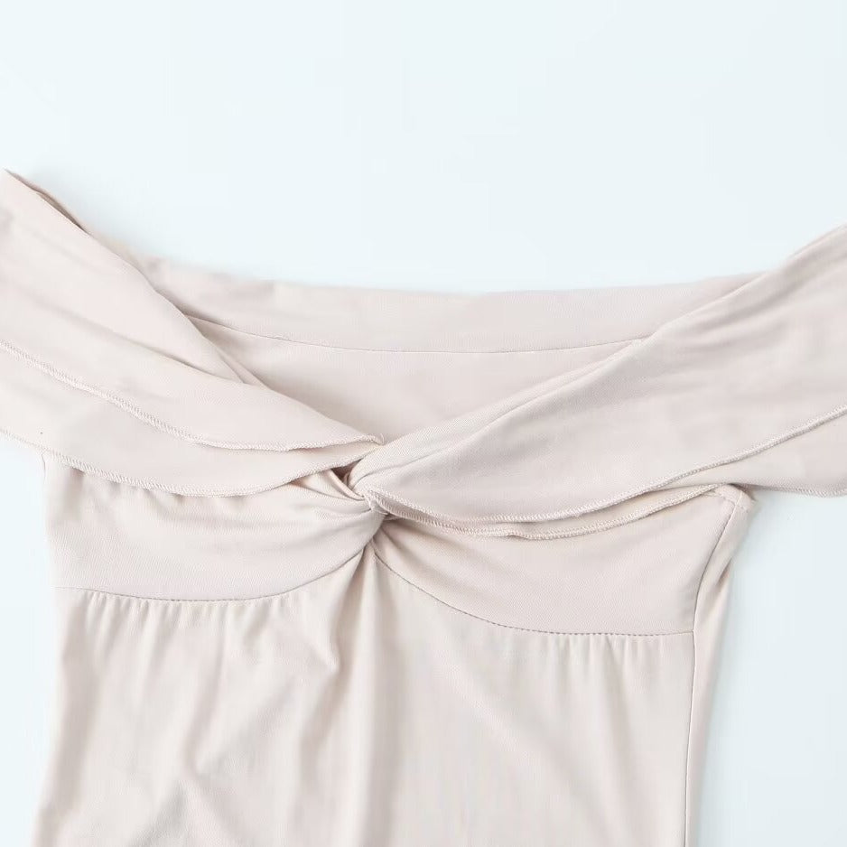 Women Summer Off Shoulder Sexy Cross Bodycon Dress 11