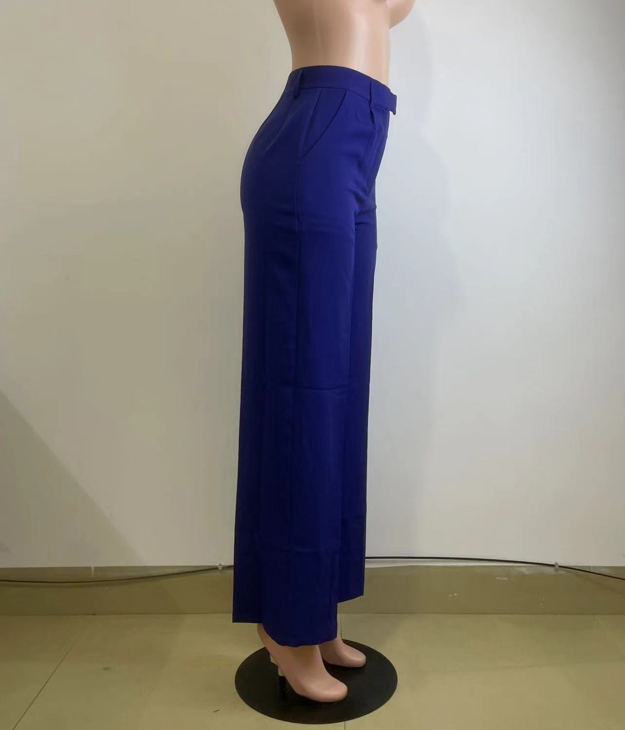 Women's Spring Autumn Winter High Waist Straight Wide Leg Casual Pants 21