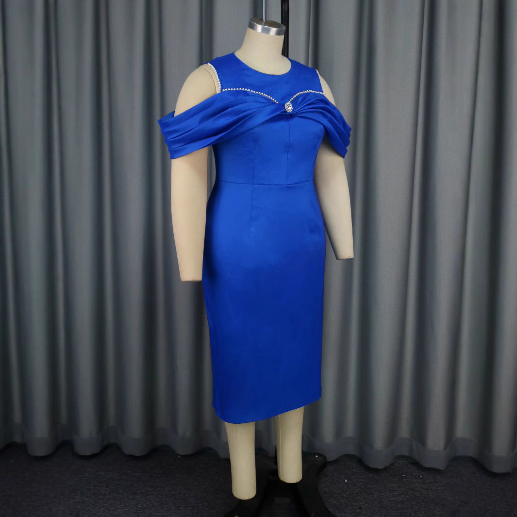 Women Round Neck Off-shoulder Formal Party Dresses 4