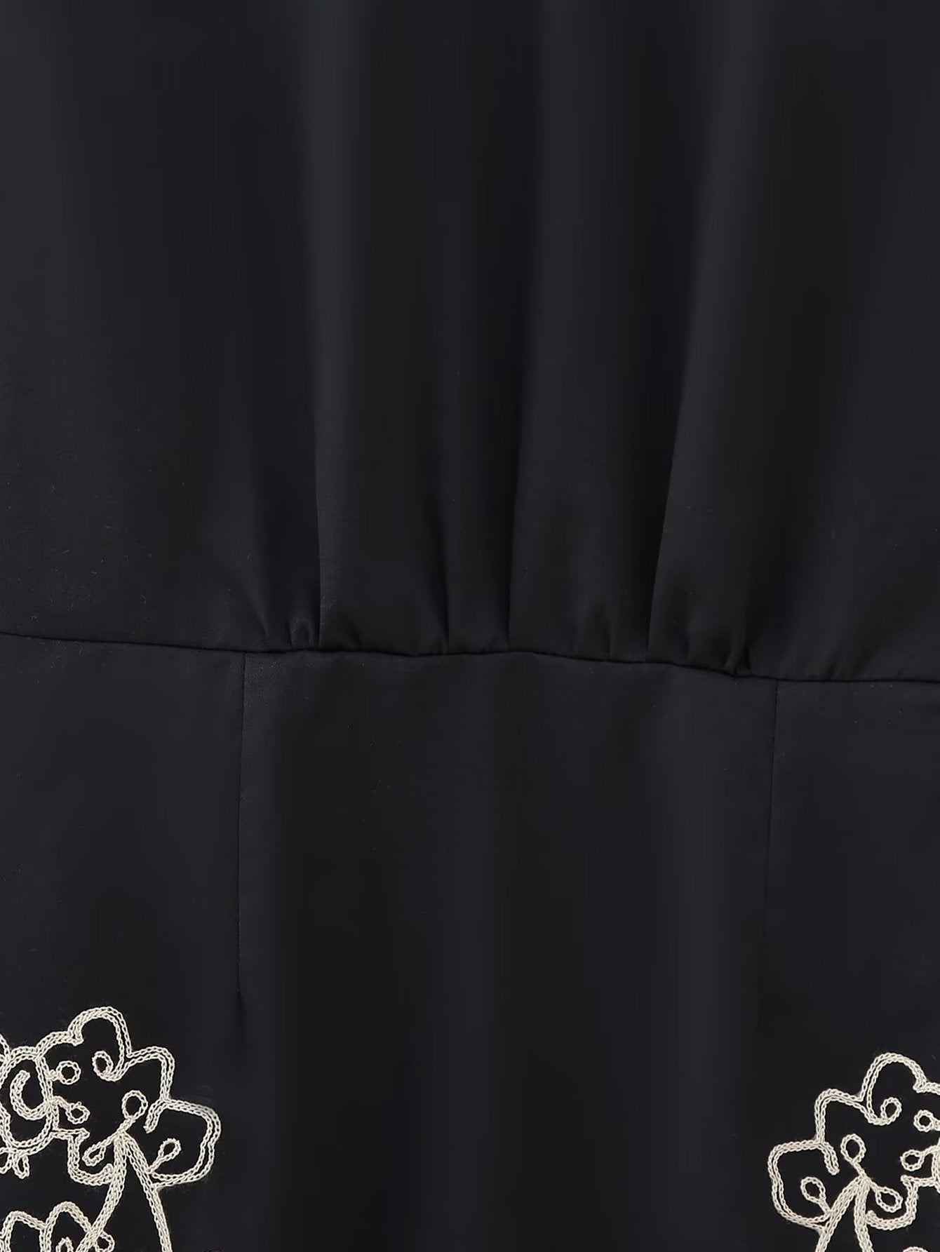 Autumn Women's Black Long Sleeve Embroidered Loose Dress 11