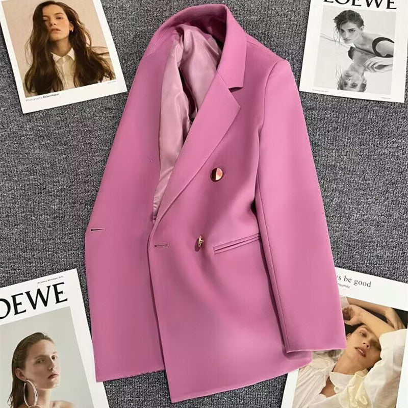 Women Solid Long Sleeve Blazer Jacket 3