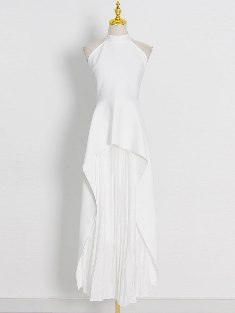 Fashion Two-Piece Spring Round Neck Sleeveless Slim Waist Irregular Two Piece Set 10