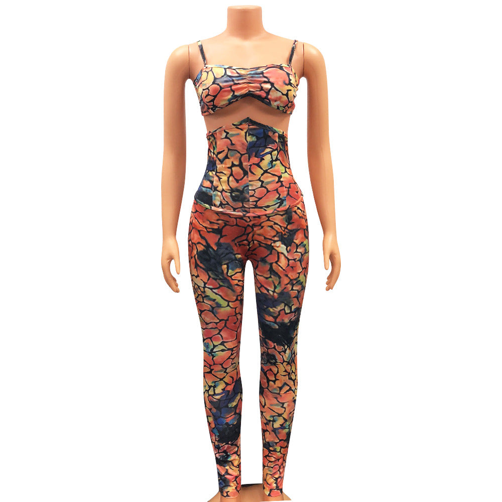 Fashion sexy small suspenders high waist trousers two-piece suit 6