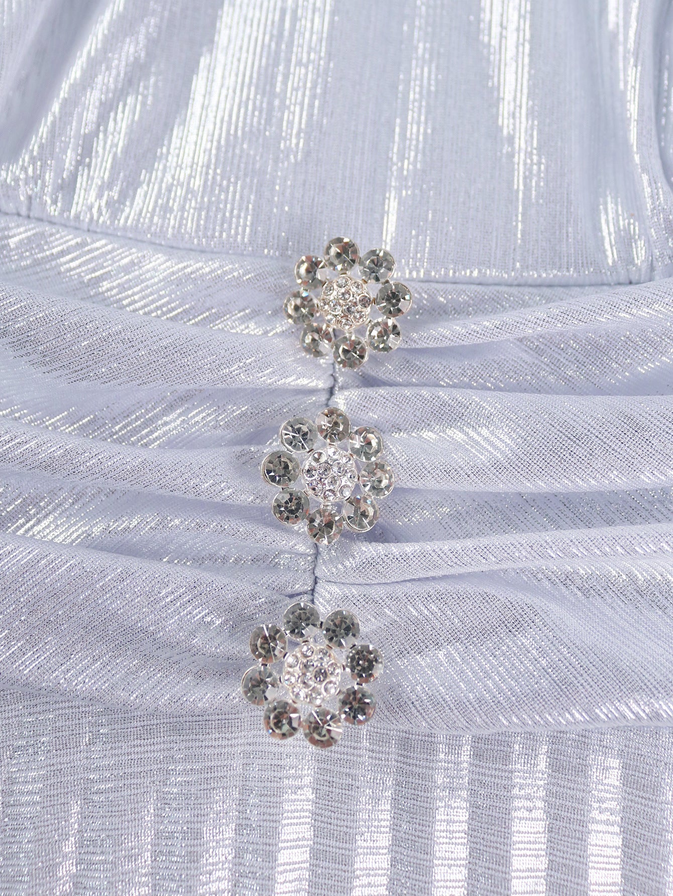 Women bridesmaid dress silver v-neck pleated elegant Formal Party Dress 7