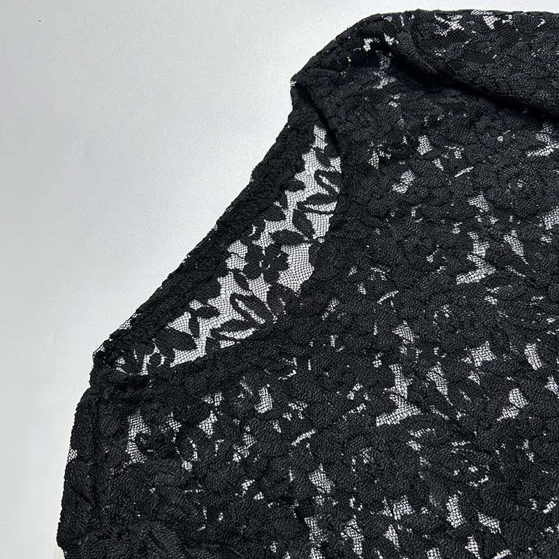 Autumn women's hollow lace pattern See-Through slim long dress 15