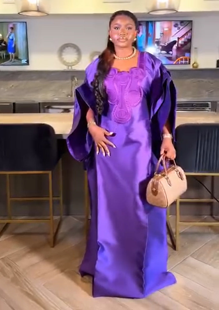 Plus-Size African Women Embroidered Dress 3