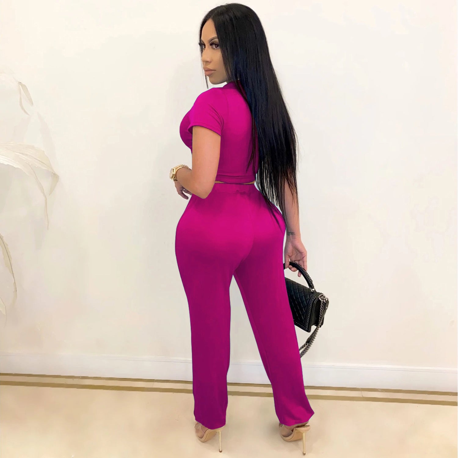 Women Printed Top and Harem Pants Two Piece Set 7