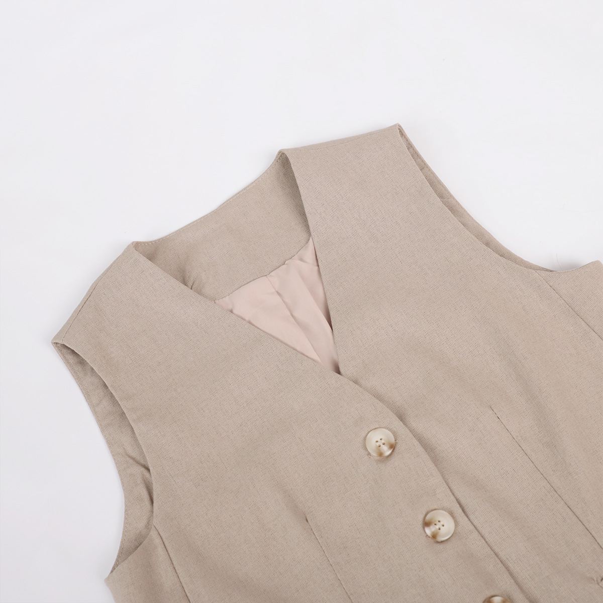 Women Casual Single-Breasted Vest + Pants Two-Piece Set 18