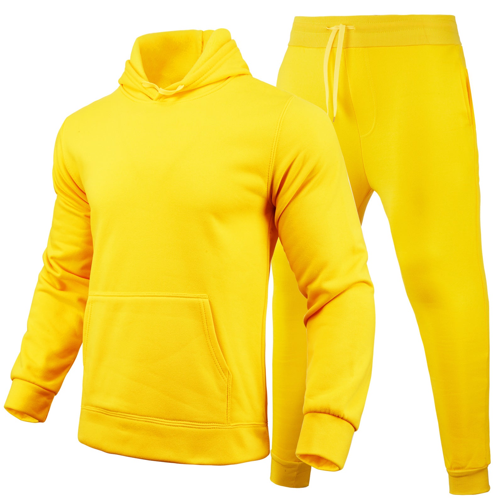 Men Casual Solid two-piece fleece loose Hoodies and sweatpants two-piece set 29