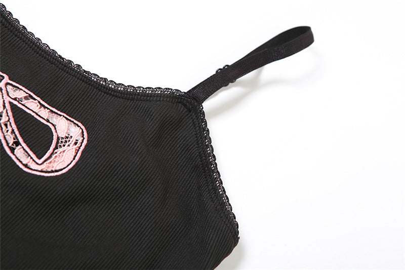 Women Spring Sexy U-neck Bow Print Backless Strap Dress 13