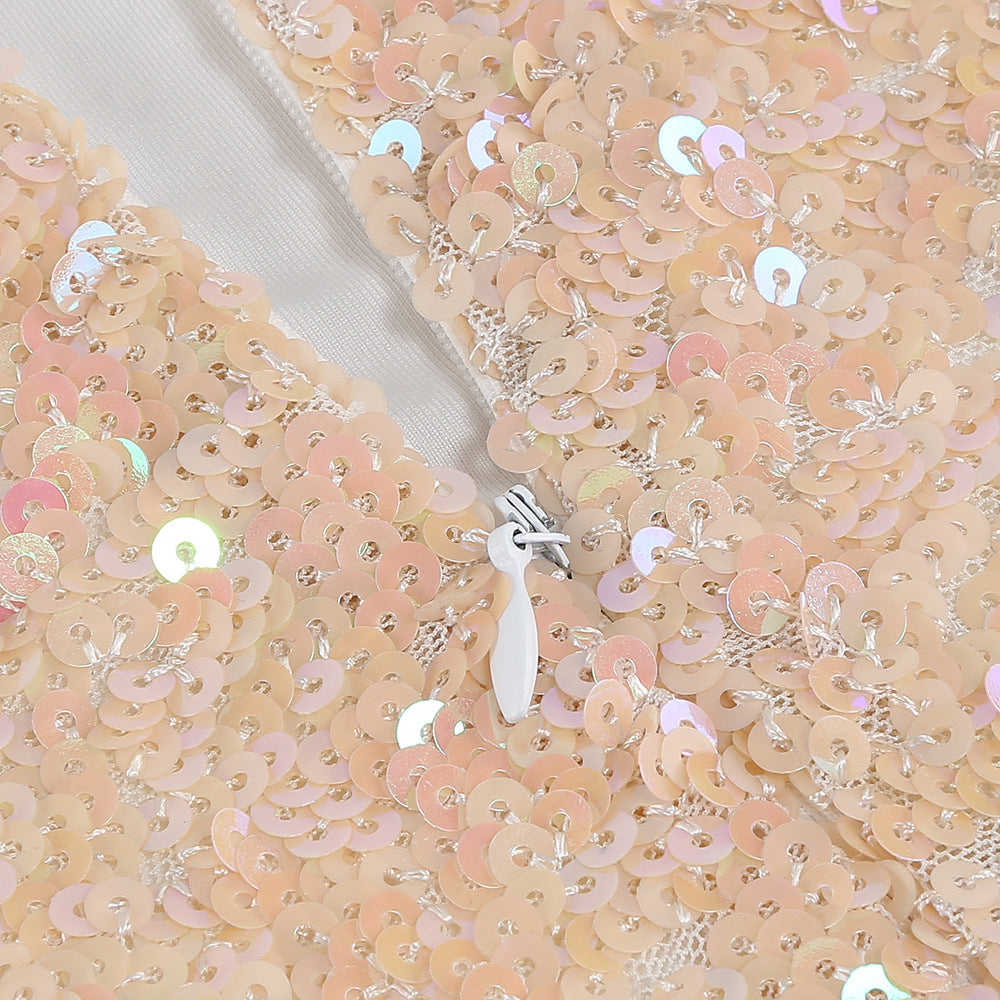 Women halter v-neck sexy sequin formal party Evening Dress 16