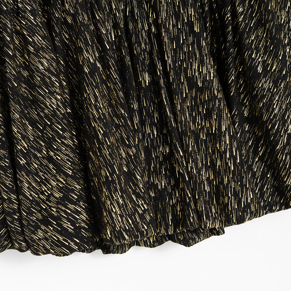 Women U-Neck Velvet Patchwork Shiny Texture High Waist Bubble Dress 6