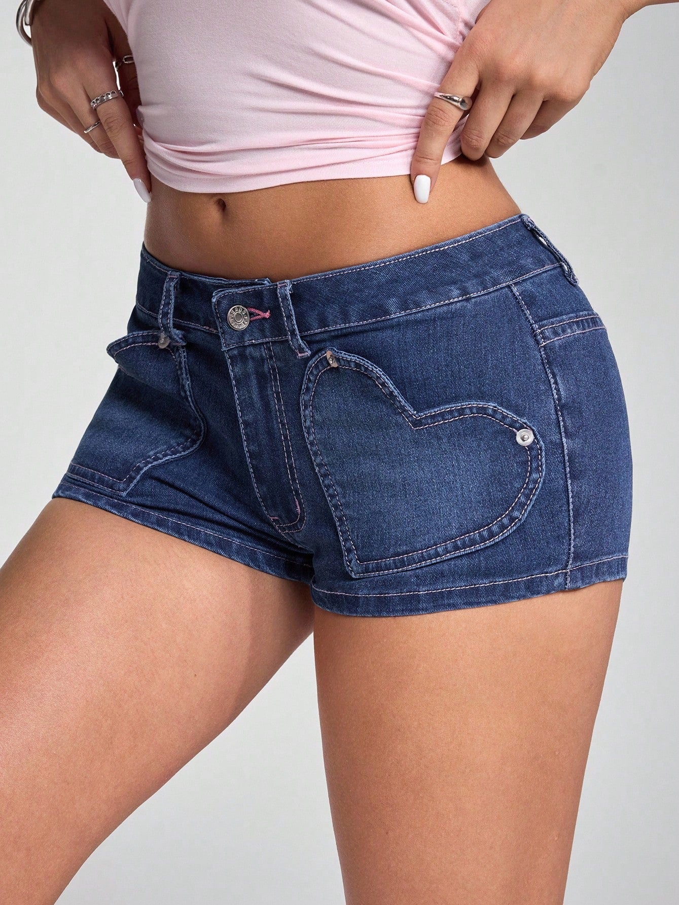 Women Casual Stretchy Denim Shorts 5