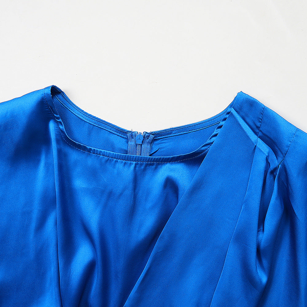 Plus Size African Elegant Solid Dress 20