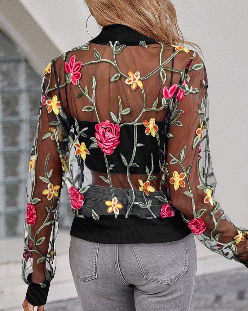 Women's Floral See Through Jacket 4