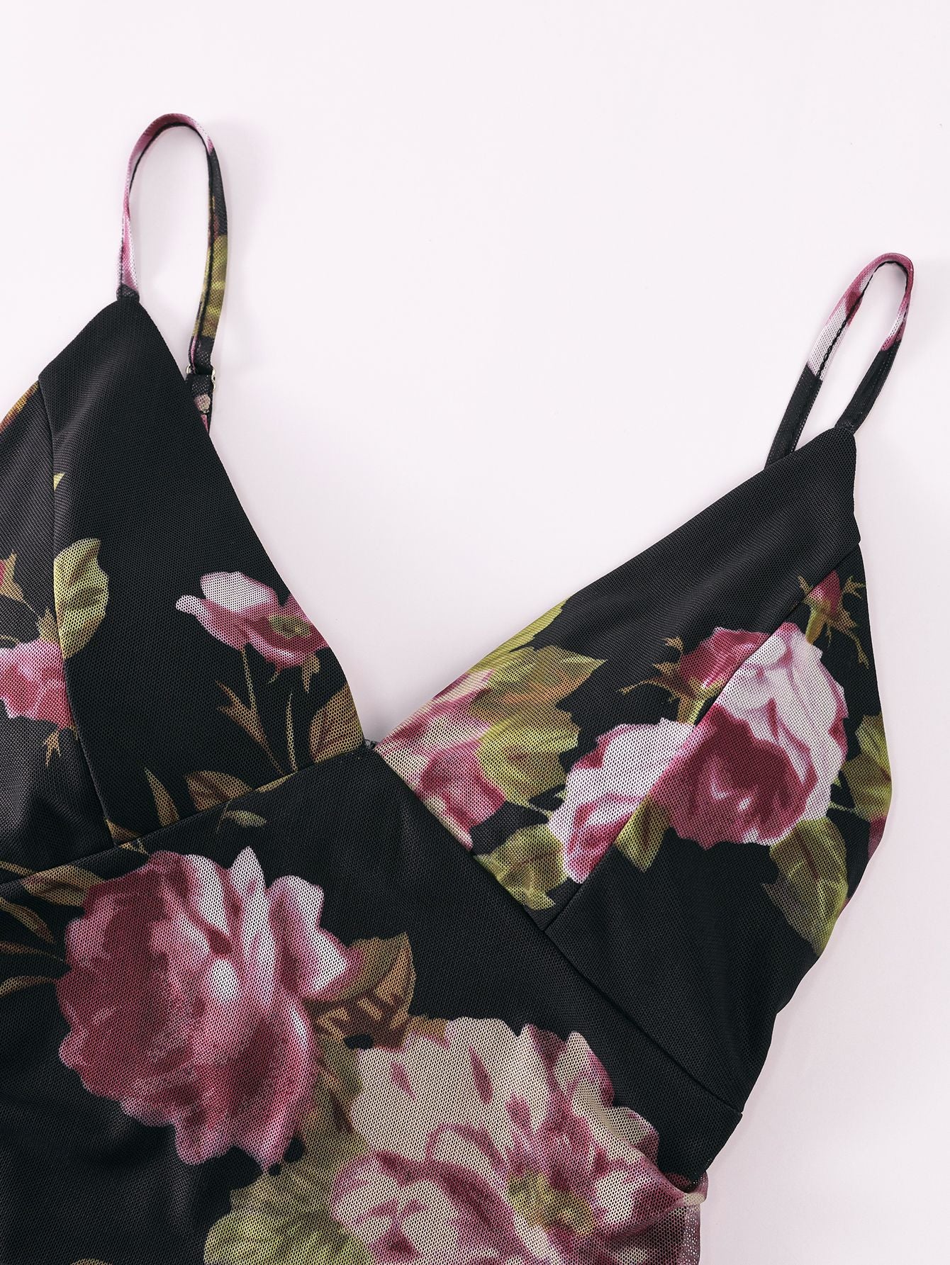 Sheer Mesh Strap Low Back Fishtail Gown 29