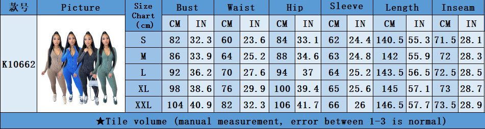 Women's Ribbed Printed Sexy V-Neck Tight Fitting Zipper Jumpsuit 11