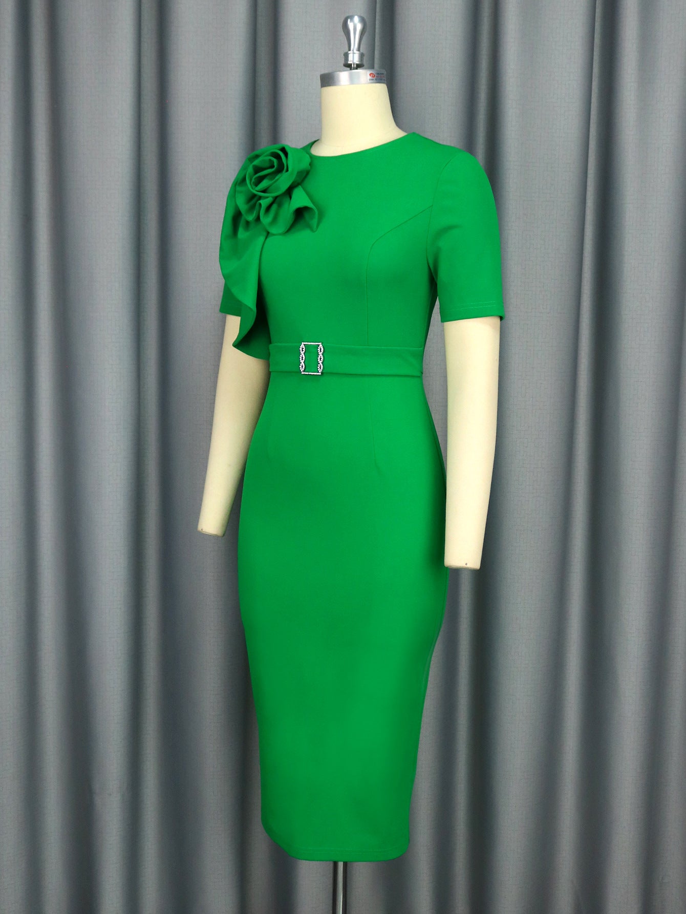 Fashion Flower Plus Size Chic High Waist Formal Party Dress