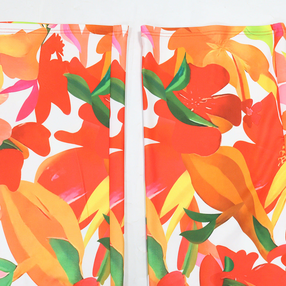 Women Suspender Lace-up Sexy Top Wide-Leg Pants Two-Piece Set 12